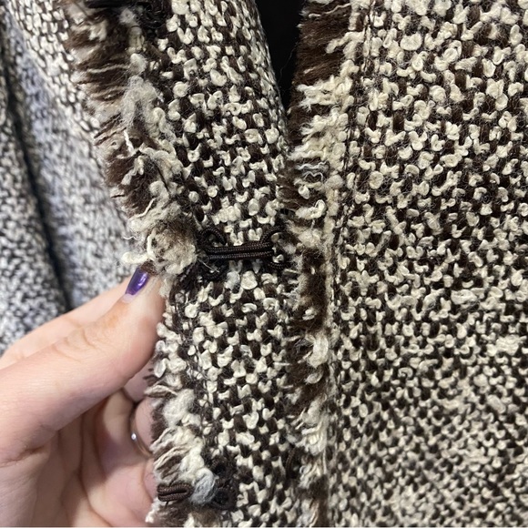 Lafayette 148 New York Wool Blend Brown and Beige Tweed Blazer Size 8 - Picture 9 of 11